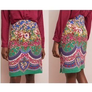 Anthropologie Maeve Sheffield floral pencil skirt